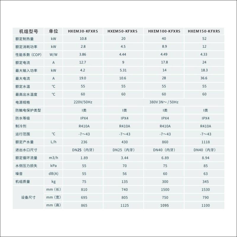 HXEM商用定频常温型热水机水循环系列
