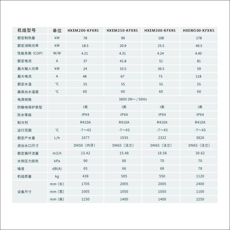 HXEM商用定频常温型热水机水循环系列