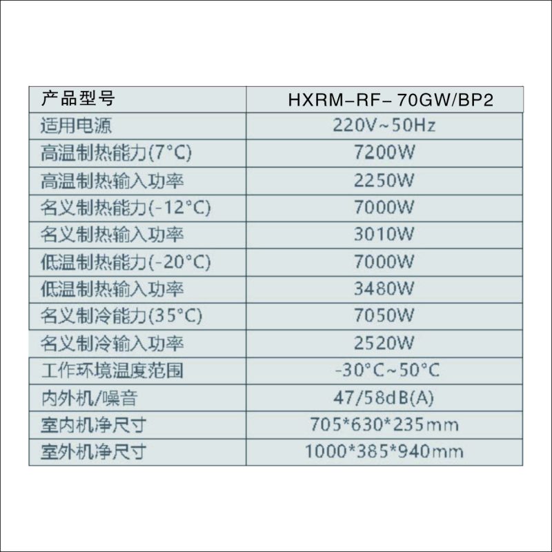 HXEM全直流变频空气源热泵热风机HXRM-RF-70GW/BP2
